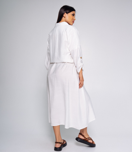 Комплект платье+рубашка #БШ2459-3, белый
