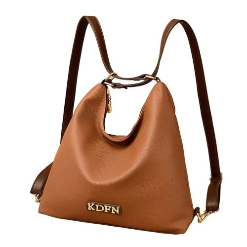 Женская кожаная сумка-рюкзак 5518 KHAKI