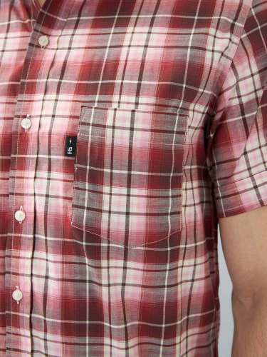Рубашка мужская арт. 07151 бордовый-белый