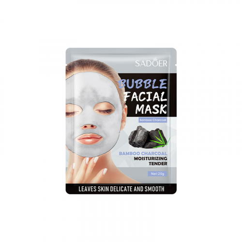 Тканевая пузырьковая маска с бамбуковым углем SADOER Bamboo Charcoal Bubble Mask, 25 гр