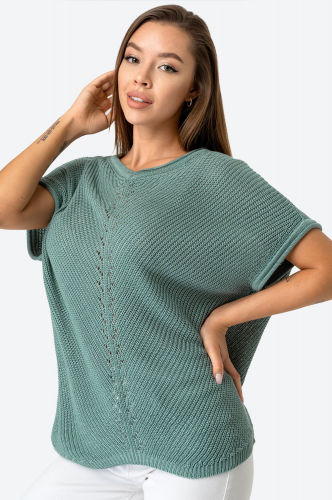 Женская футболка из вязаного трикотажа оверсайз