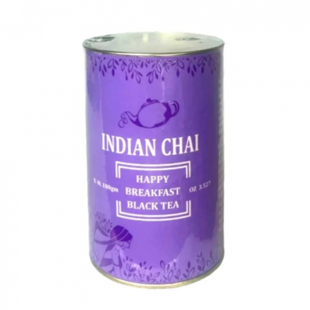 BHARAT BAZAR Happy Breakfast Black Tea Чай Чёрный Индийский в банке Счастливый Завтрак 100г