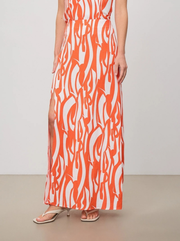 Юбка с разрезом ,
50% лен, 50% вискоза ,