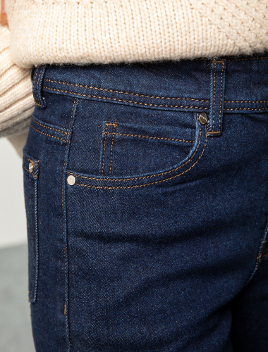 Ст.цена 2550р Укороченные прямые джинсы с эластаном D54.275 синий
