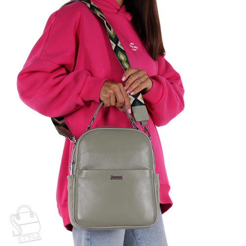 Рюкзак женский кожаный 970034 green Velina Fabbiano-Safenta