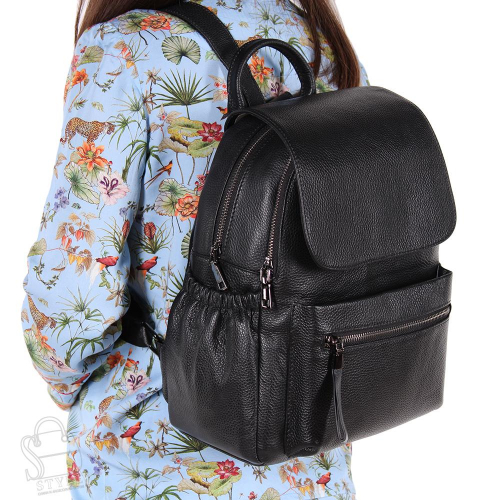 Рюкзак женский кожаный 6-716NN black Natalle Navetta