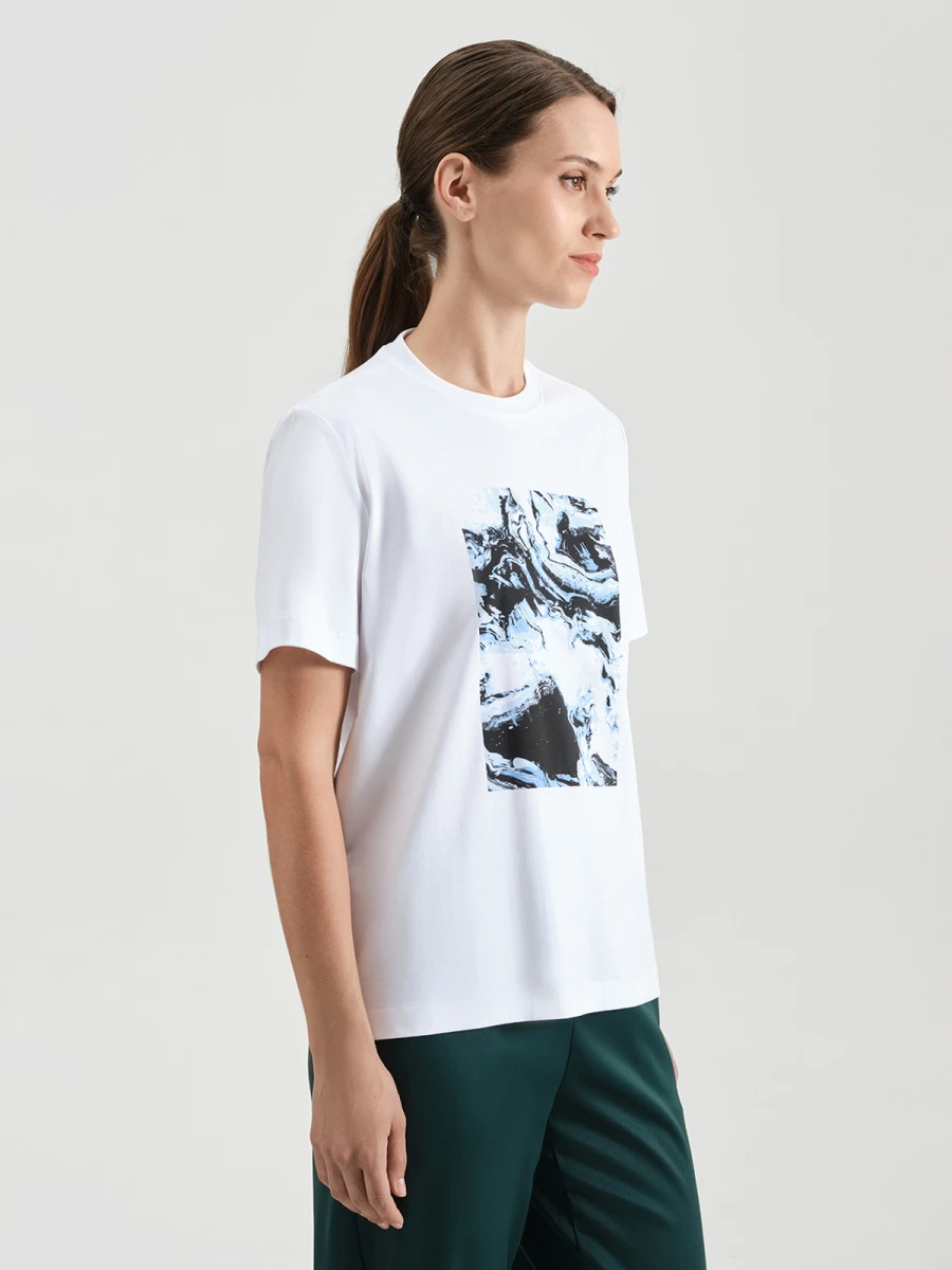 Свободная футболка с принтом 72.780.6081.006.1_B Белый