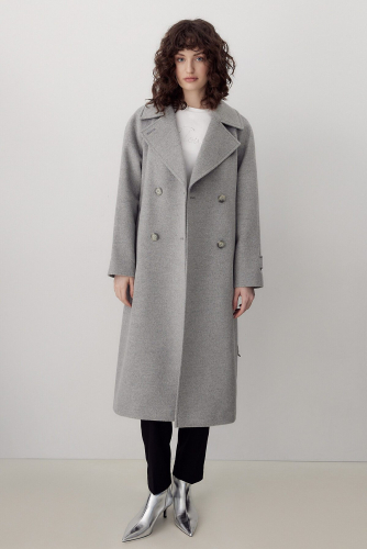 Пальто POMPA #990287Светло-серый меланж