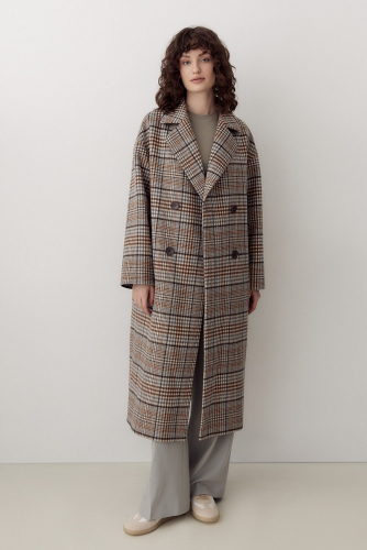 Пальто POMPA #990291Бежево-серо-коричневый