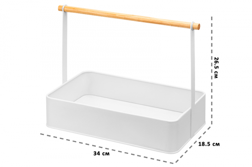 Органайзер металлический с деревянной ручкой 34*18,5*26,5 см