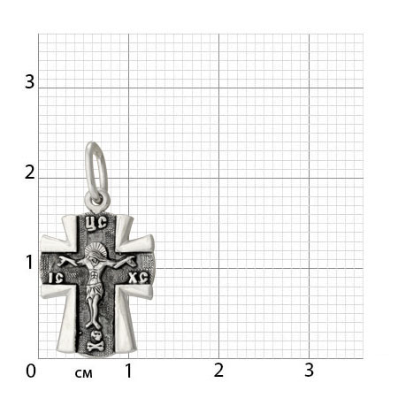 2-334-3 Крест из серебра частичное чернение литье