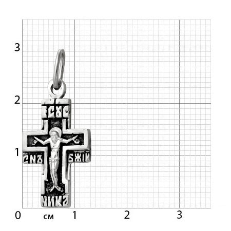 2-362-3 Крест из серебра частичное чернение литье