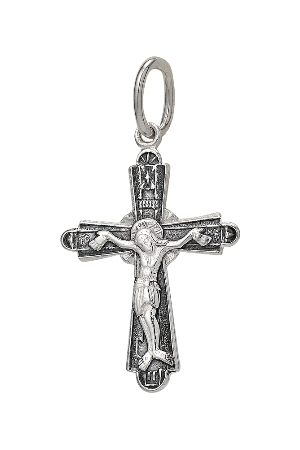 1-223-3.55 223.55 крест из серебра частично черненый штампованный