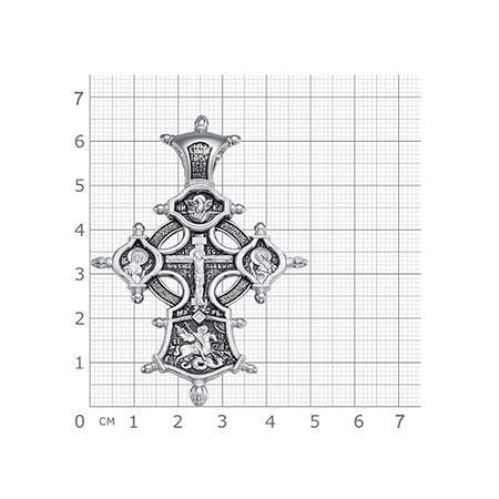 2-1003-3 Крест (образ Всецарица) из серебра частичное чернение литье