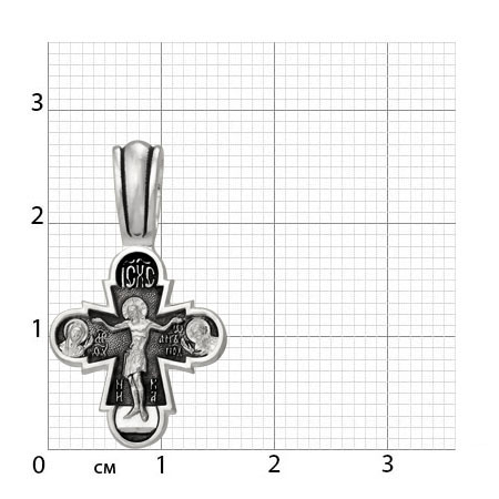 2-336-3 Крест (образ Покрова) из серебра частичное чернение литье