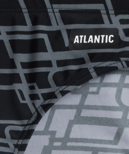 Плавки мужские спорт Atlantic, 1 шт. в уп., полиамид, черные + серые, KMT-335