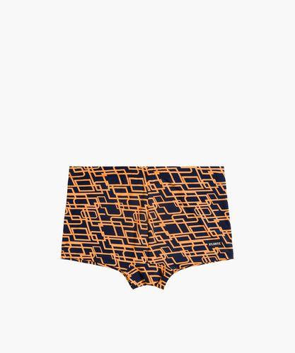 Купальные шорты мужские Atlantic, 1 шт. в уп., полиамид, темно-синие + светло-оранжевые, KMS-316