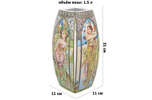 БЫЛО 1352 руб! Ваза 1,5 л 11*11*21 см 