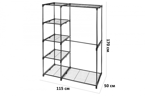 БЫЛО 4187 руб! Стеллаж с вешалкой универсальный 115*50*170 см 