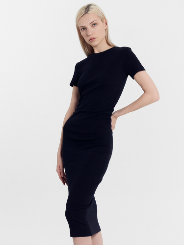 Платье женское в рубчик черного цвета