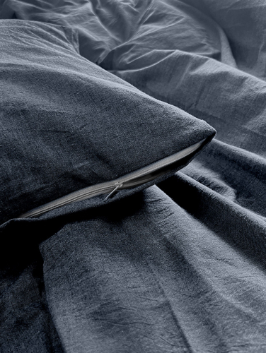 Постельное белье из вареного хлопка ХВ-008 джинсовый меланж