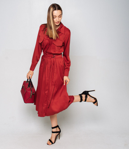 Платье #КТ8517, бордовый