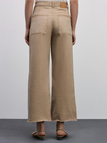 брюки джинсовые женские темно-бежевый/песочный