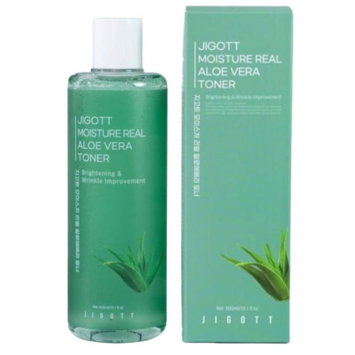 Jigott Увлажняющий тонер с экстрактом алоэ / Moisture Real Aloe Vera Toner, 300 мл