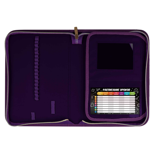 Пенал-органайзер для пишущих принадлежностей Феникс+, 28*20*4,5 см, глиттерная бумага, искусственная кожа, ПВХ, полноцветная печать, без наполнения