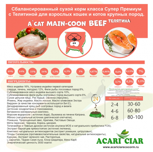 КОРМ MAINE COON BEEF ДЛЯ КОШЕК