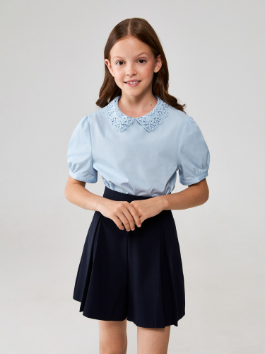 Блузка детская для девочек Mousse голубой