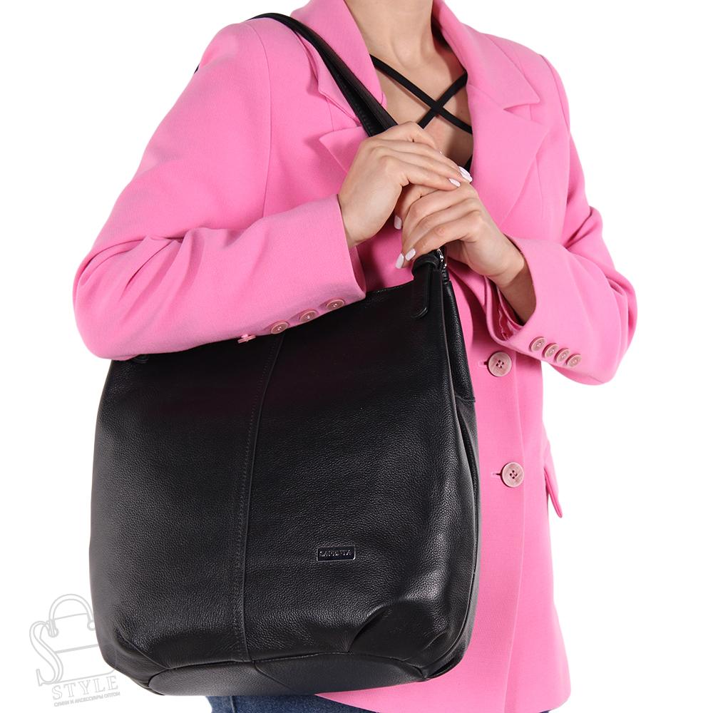 Сумка женская кожаная 99476 black Velina Fabbiano-Safenta