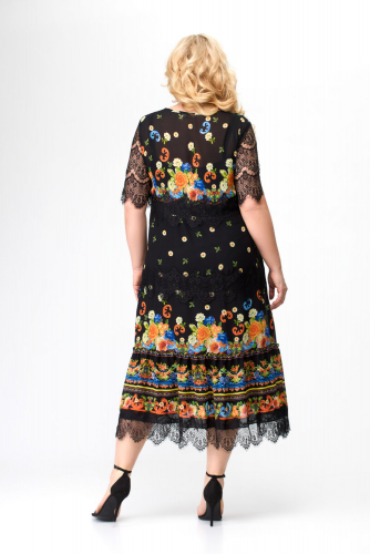 Платье Svetlana Style 1505-Р черный+узор