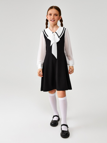Платье детское для девочек Pen черно-белый