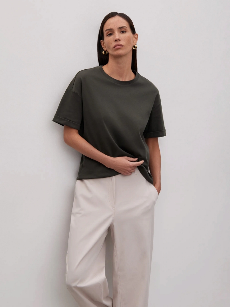 Брюки на завязках снизу ,
97% хлопок, 3% эластан ,