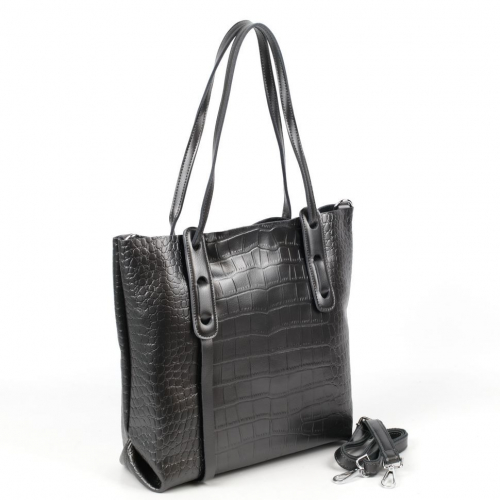 Женская кожаная сумка шоппер под крокодила 0057-41