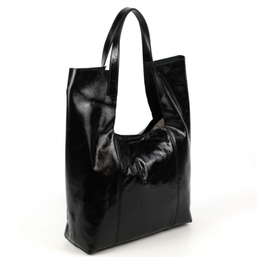 Женская мягкая кожаная сумка шоппер 0054-1