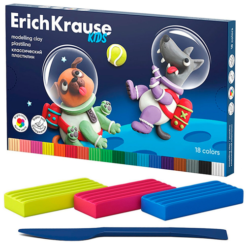 Пластилин 18цв со стеком Kids Space Animals 61334 /Erich Krause/. в Нижнем Новгороде