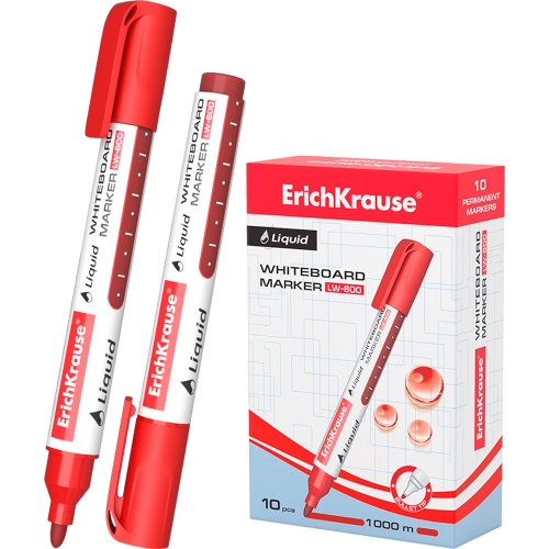 Маркер д/доски красный с жидкими чернилами ErichKrause Liquid LW-600 48776 в Нижнем Новгороде