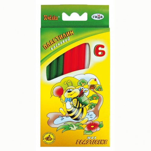 Пластилин 6 цв. Пчелка восковой 280029Н / ГАММА. в Нижнем Новгороде