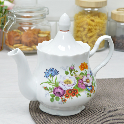 Чайник заварочный 0,8л форма Романс Букет цветов
