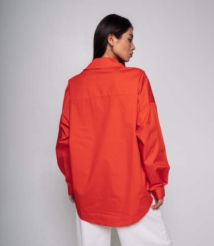 Рубашка #КТ3160 (7), красно-оранжевый
