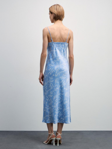 платье женское голубой абстракция