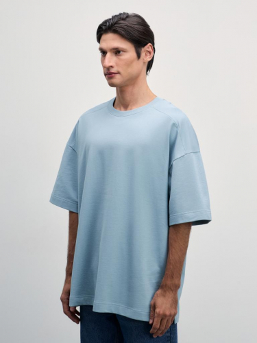 футболка мужская серо-голубой
