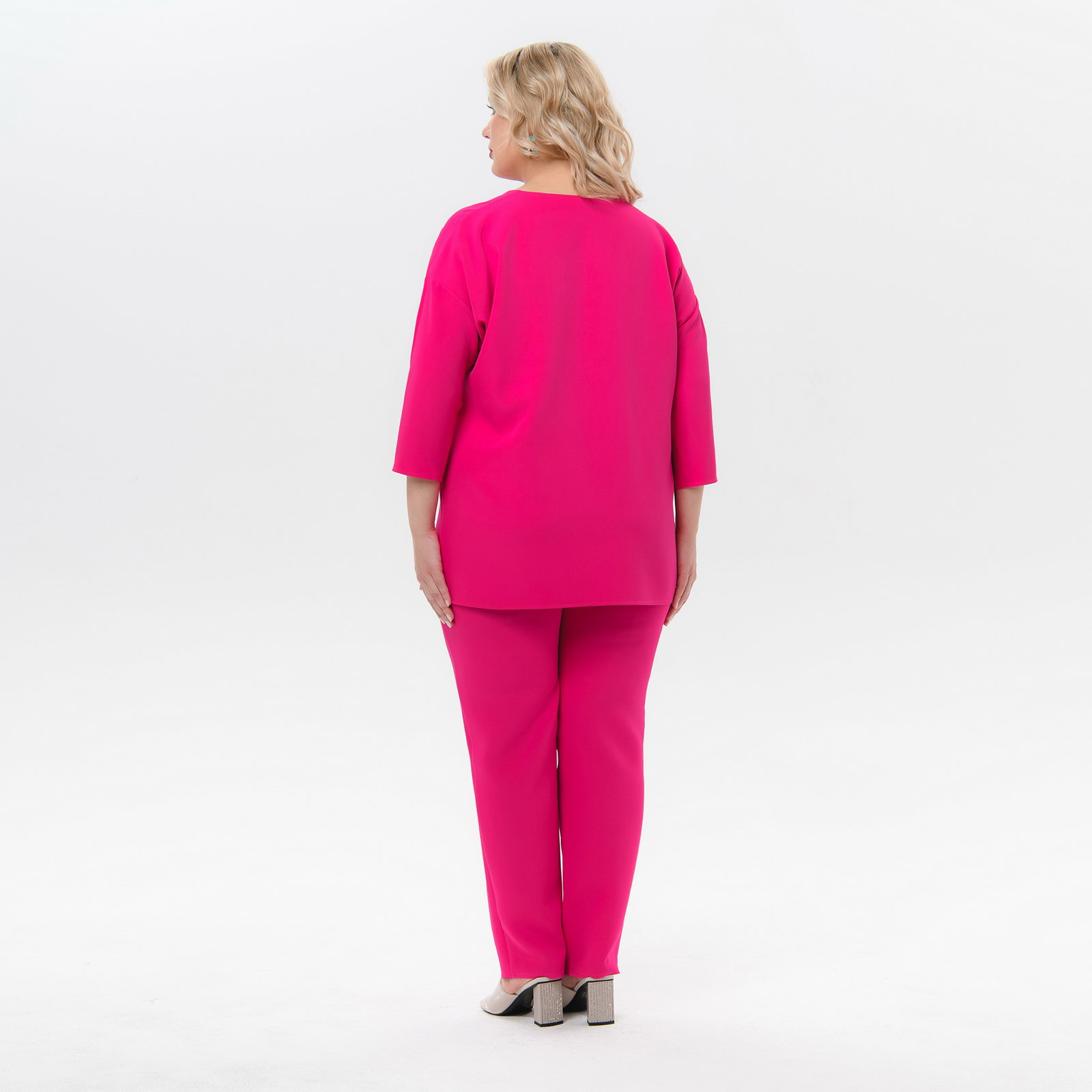 Брюки из плательно-костюмной ткани, фуксия