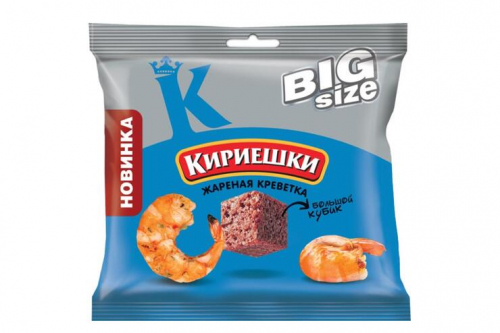 «Кириешки Big Size», сухарики «Жареная креветка», 80 г