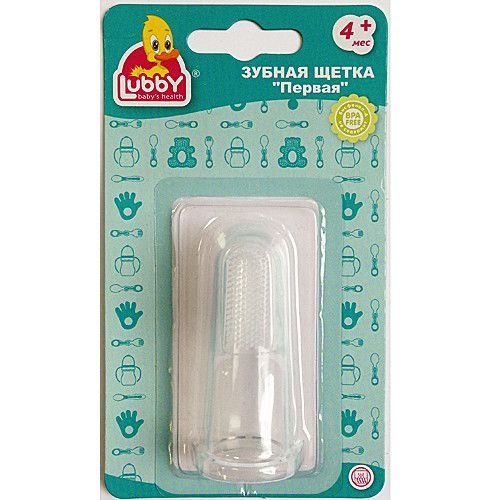 Первая зубная щетка на палец от 4мес силикон 13696 Lubby