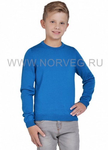 Sweater Wool Свитер для мальчика с круглым воротом цвет бирюзово-синий