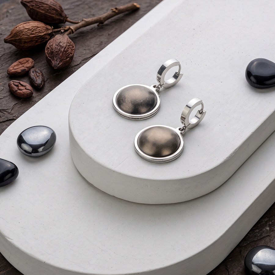 Серьги из муранского стекла CACAO CHROME LS3596