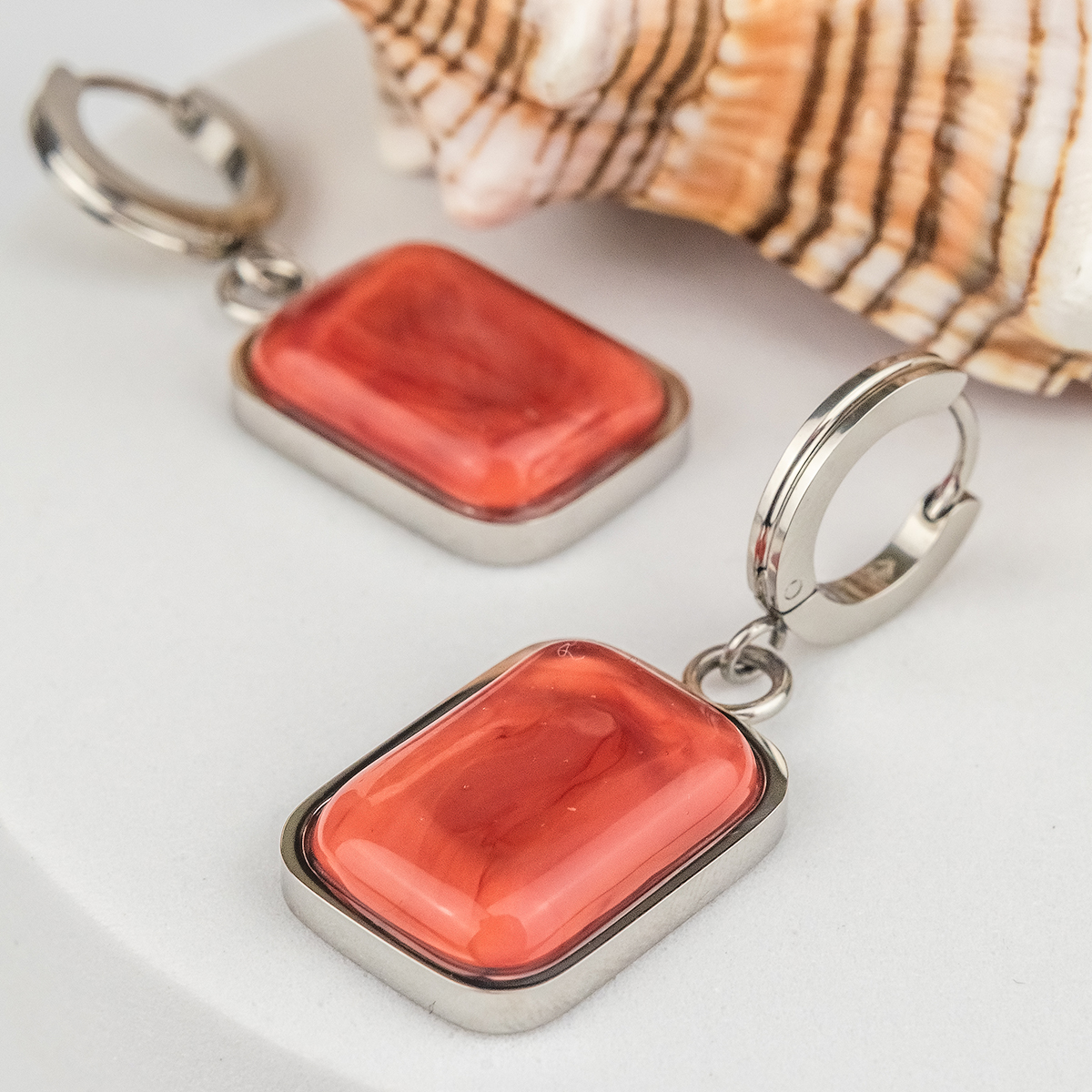 Серьги из муранского стекла VANILA CORALL LS3543